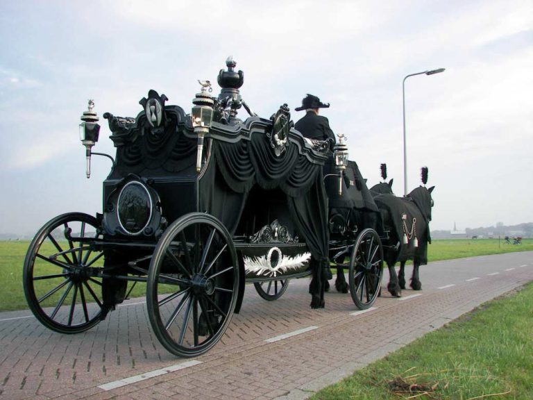 rouwkoets zwart haasnoot stalhouderij De Arendshoeve garden of Amsterdam